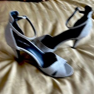 Nine west black and white ankle heals never worn